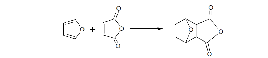 Furan undergoes Diel-Alder reaction with maleic anhydride