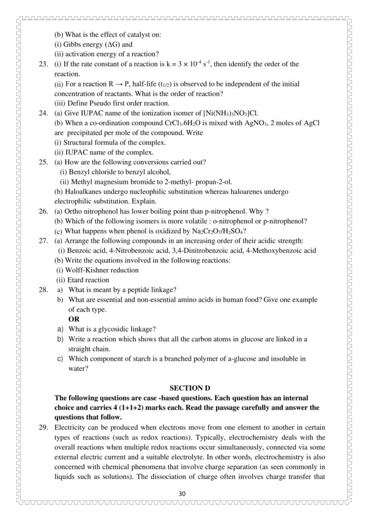 Class12 SAMPLE PAPERS 28 ALL ABOUT CHEMISTRY