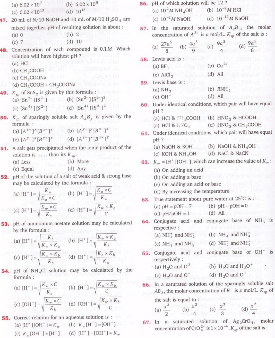 Ionic Equilibrium Class 11 Mcqs All About Chemistry