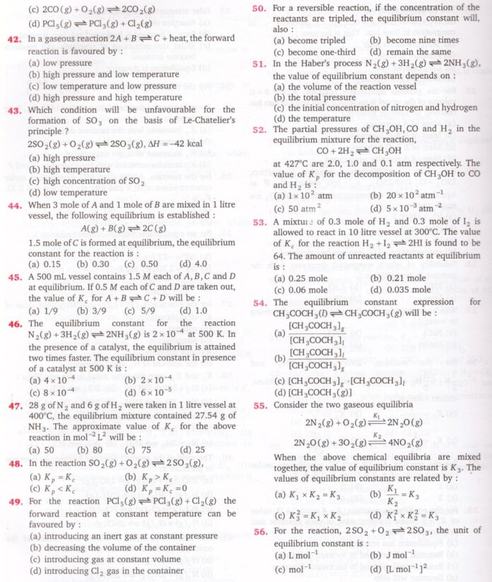 Chemical Equilibrium|Class 11|MCQs - All About Chemistry